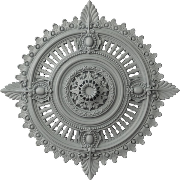 Ekena Millwork Haylynn Ceiling Medallion (Fits Canopies up to 1 1/4"), 29 1/8"OD x 1 1/4"ID x 4"P, Primed White CM29HY - main